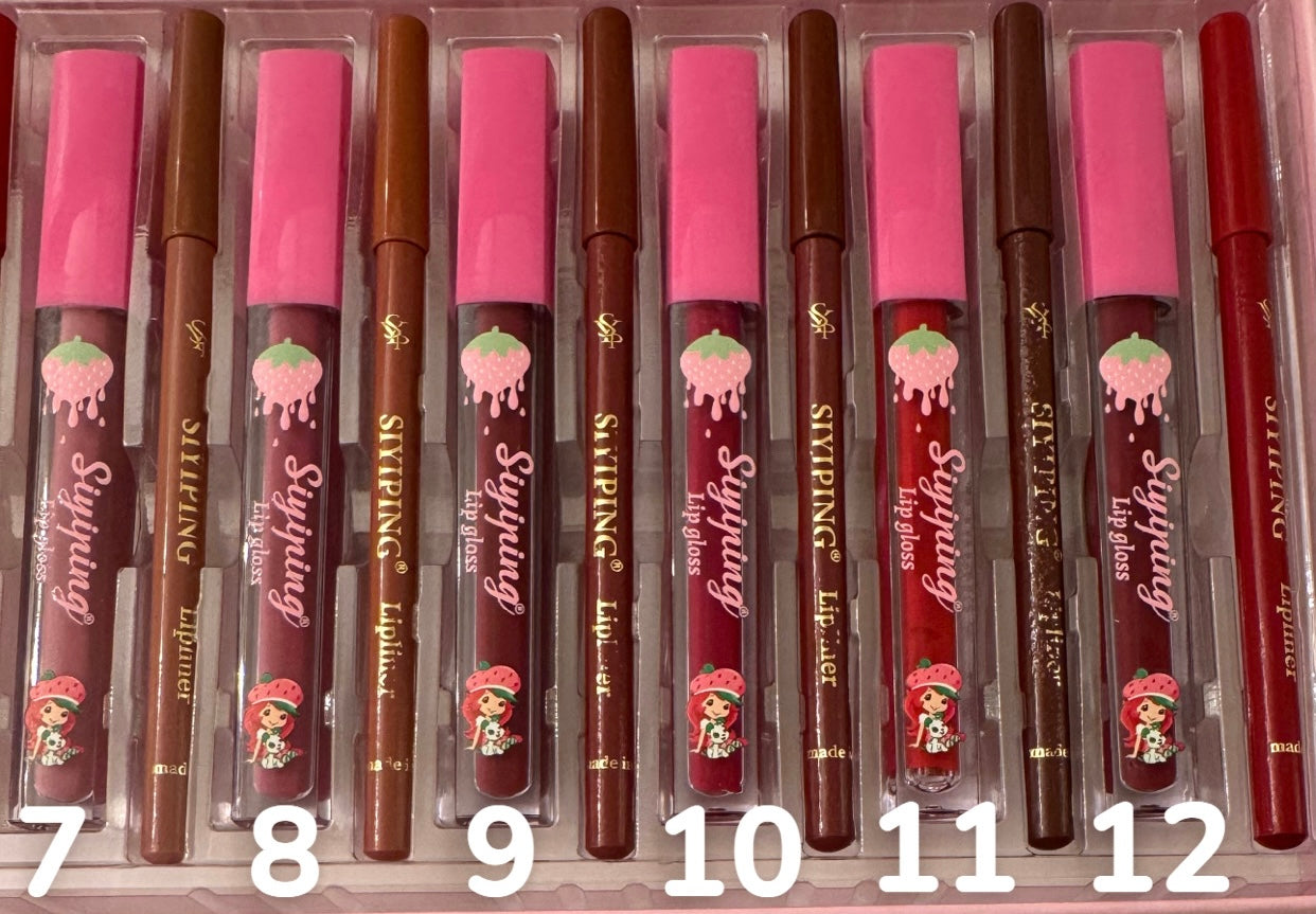 Siyiping Strawberry Shortcake Lipgloss & Lip Liner Set {2pc}