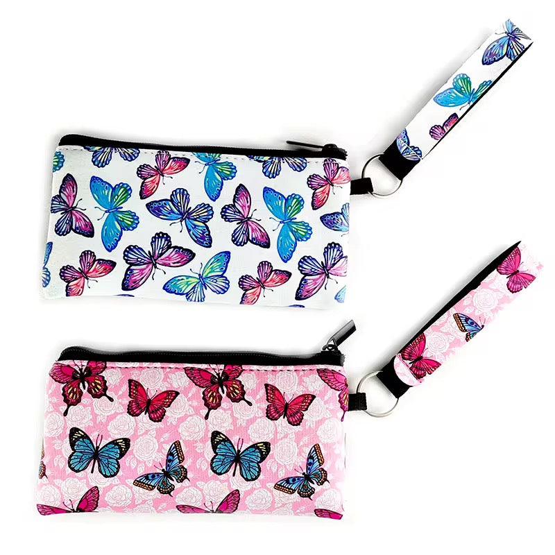 Mini Butterfly Wristlet Keychain Pouch