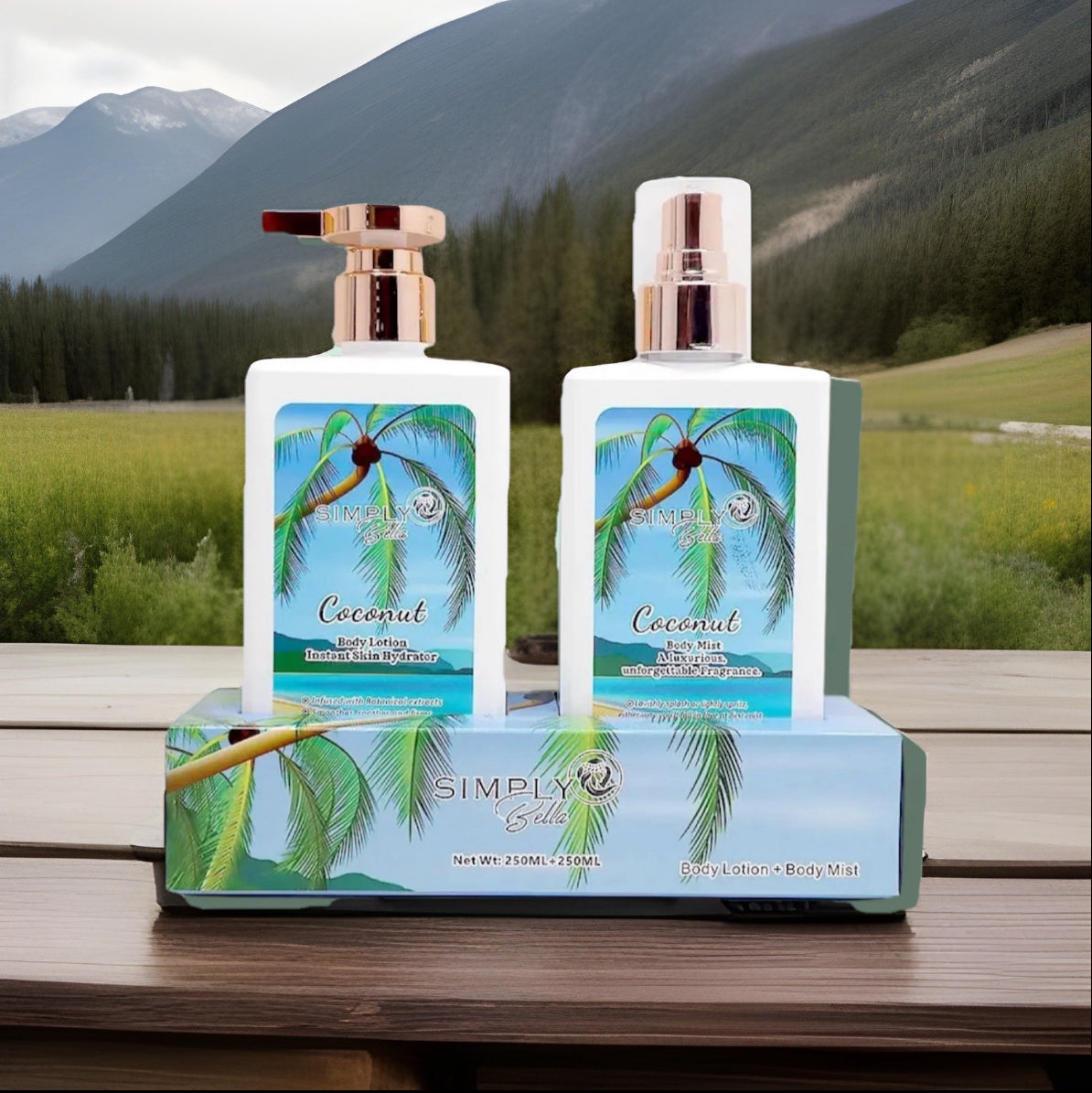 Simply Bella Coconut Body Mist & Body Lotion Set {2pc}