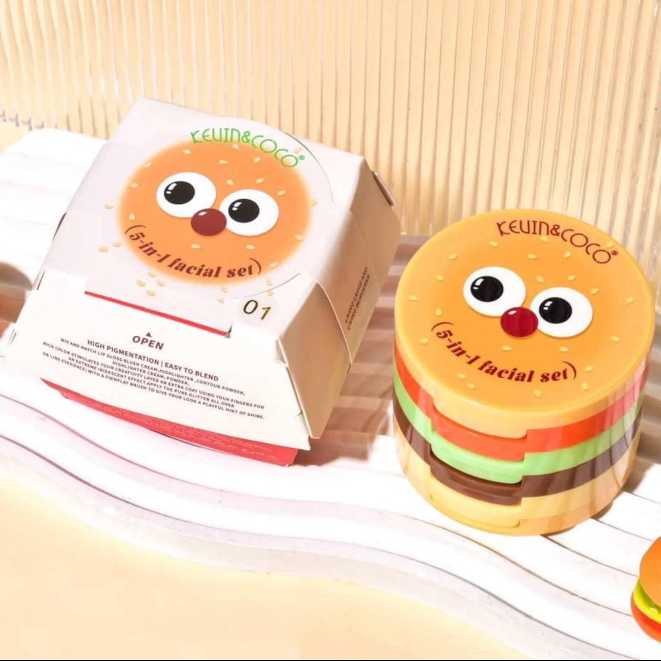 Kevin & Coco Burgerlicious Cheek Stack 5-In-1 Facial Palette Set {1pc}