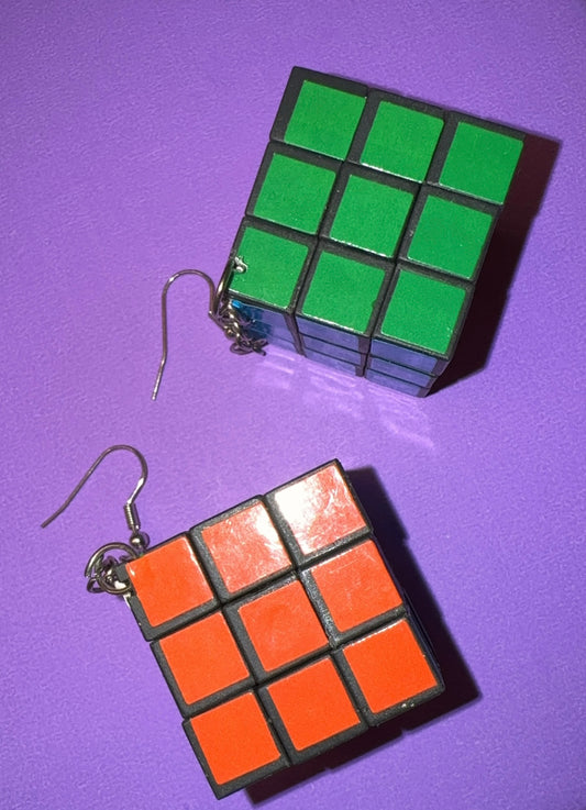 Rubik's Cube Earrings