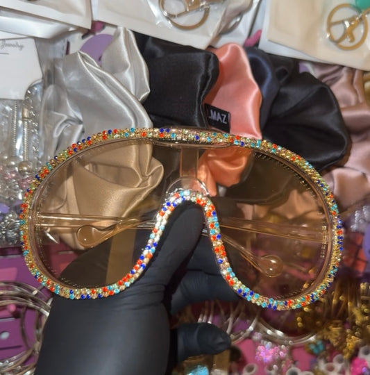 Rhinestone Pilot Sunglasses