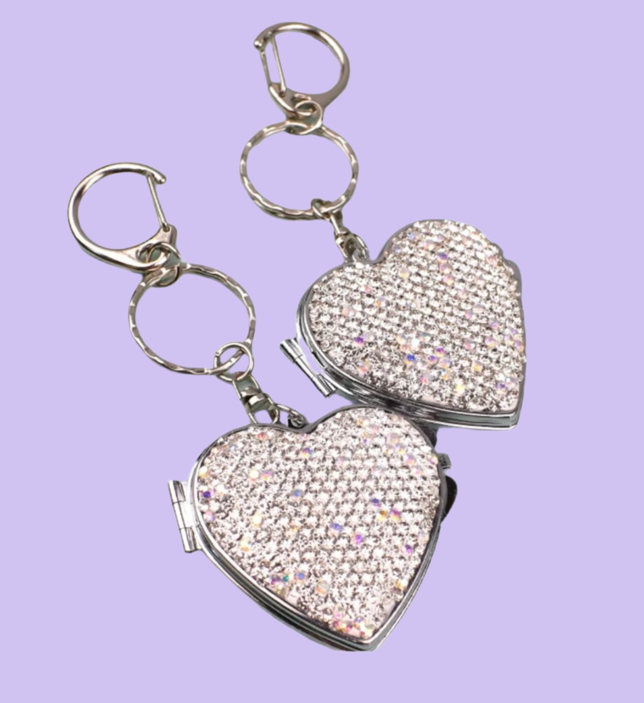 Bling Heart Mirror Keychain