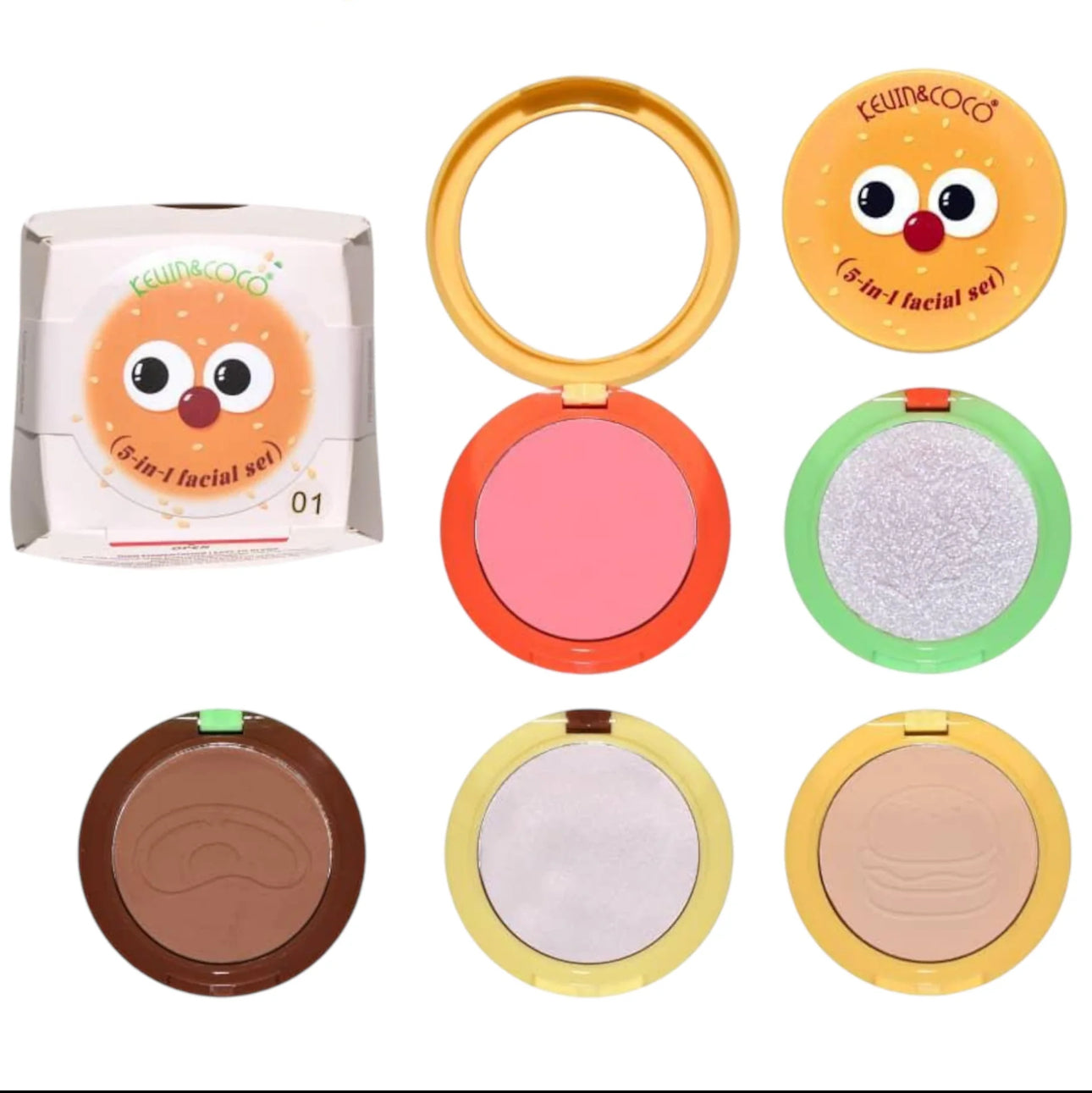 Kevin & Coco Burgerlicious Cheek Stack 5-In-1 Facial Palette Set {1pc}