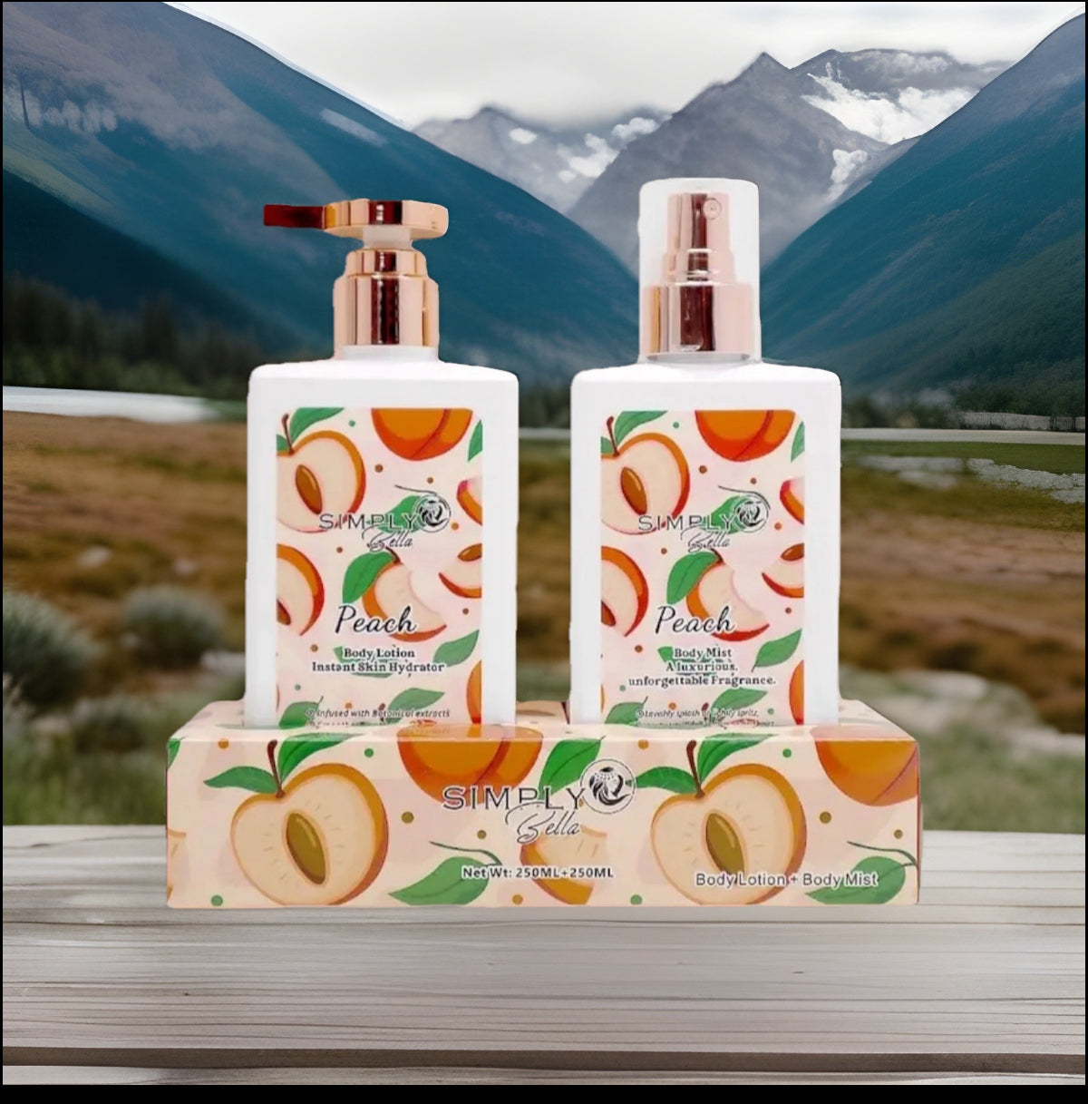 Simply Bella Peach Body Mist & Body Lotion Set {2pc}