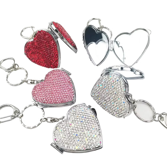 Bling Heart Mirror Keychain