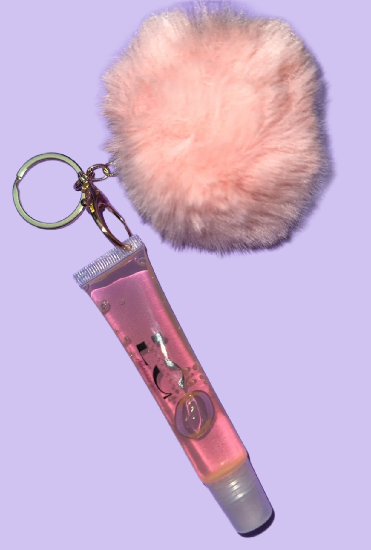 Argan Oil Lipgloss Pom Pom Keychain