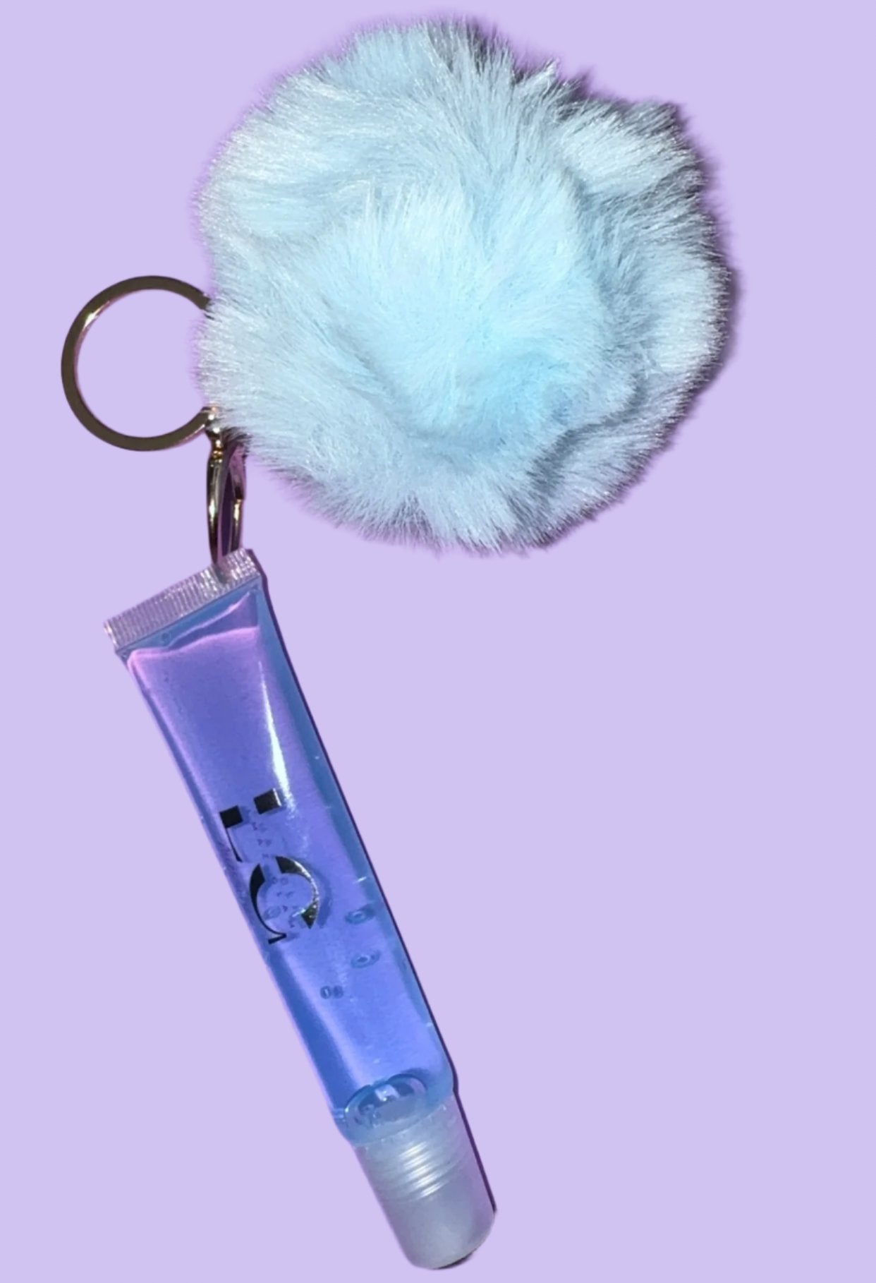 Mint Lipgloss Pom Pom Keychain