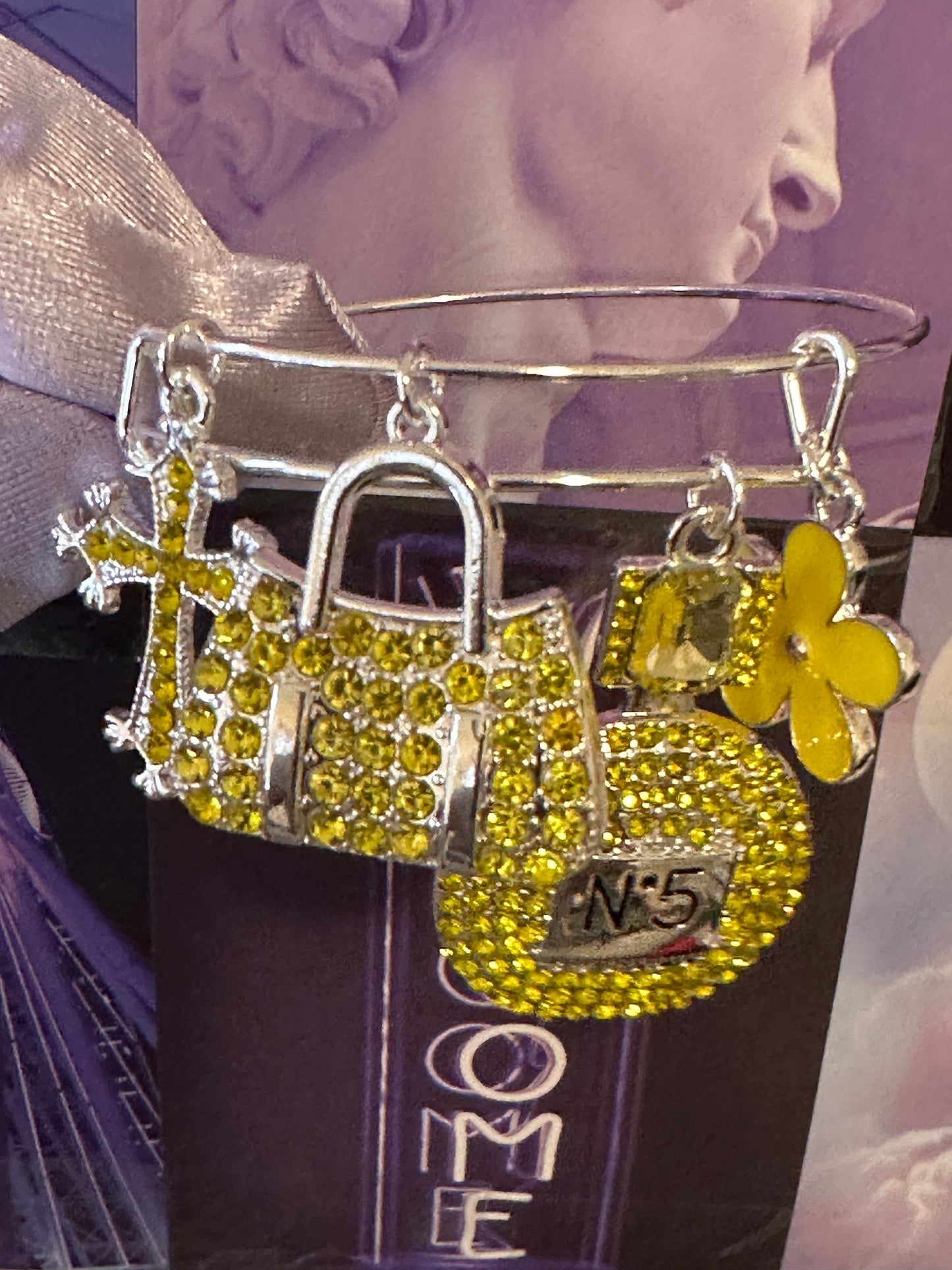 Yellow of Armor Charm Bangle Bracelet