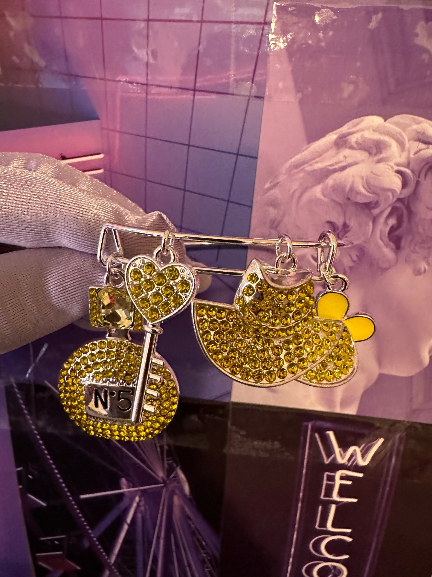 Yellow of Armor Charm Bangle Bracelet