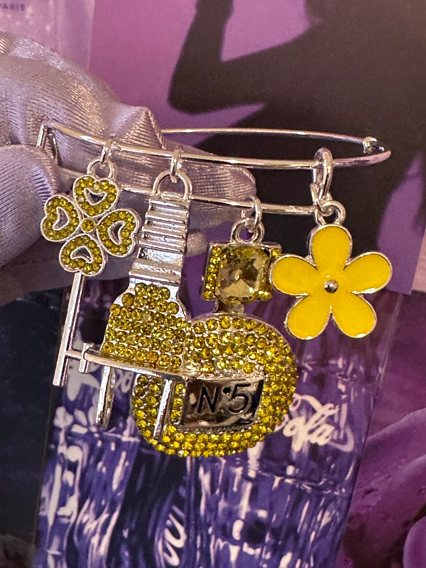 Yellow of Armor Charm Bangle Bracelet