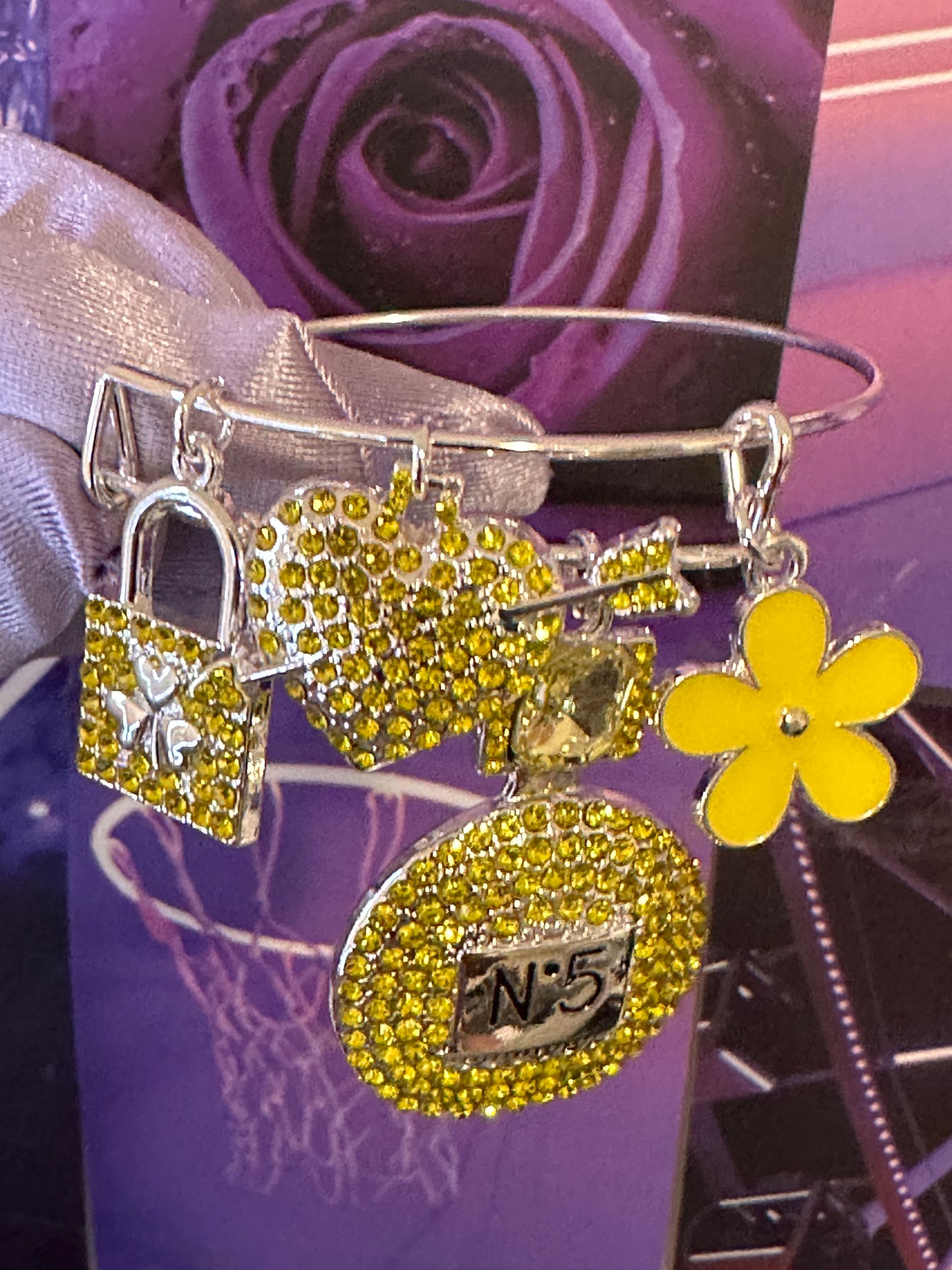 Yellow of Armor Charm Bangle Bracelet