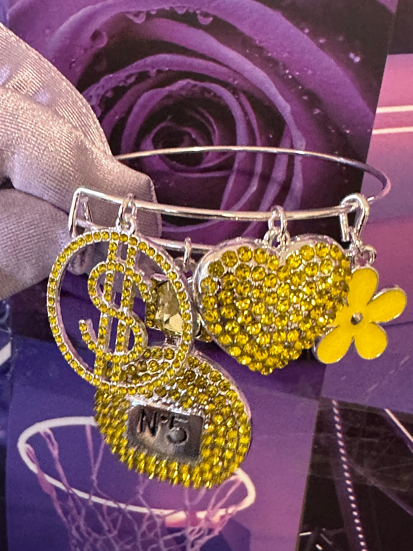 Yellow of Armor Charm Bangle Bracelet