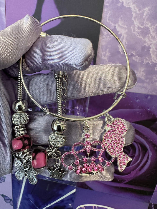 Inspired Pandora Style and Bangle Charmed Bracelet Set